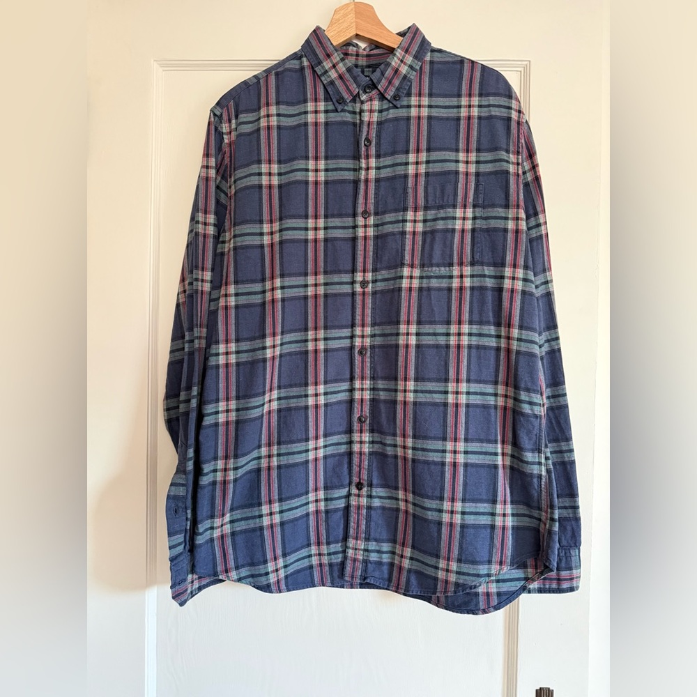 Banana Republic Luxe Flannel Plaid Shirt – Grant Fit – Men’s L Tall
